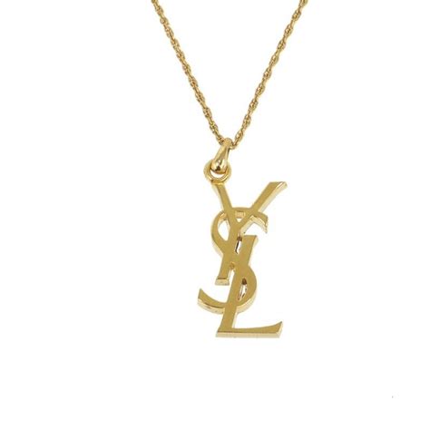 yves saint laurent ysl logo pendant necklace|yves saint laurent jewellery.